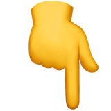 Backhand Index Pointing Down as drawn by Apple in iOS 10.0