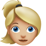 Woman: Medium-Light Skin Tone, Blond Hair, the design in this release