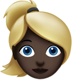 Woman: Dark Skin Tone, Blond Hair, the design in this release