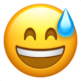 Grinning Face with Sweat, the previous design