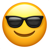 Smiling Face with Sunglasses as drawn by Apple in iOS 10.0