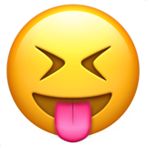 Squinting Face with Tongue as drawn by Apple in iOS 10.0