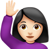 Woman Raising Hand: Light Skin Tone, the design in this release