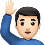 Man Raising Hand: Light Skin Tone, the design in this release