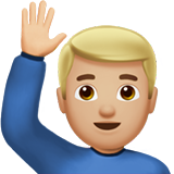 Man Raising Hand: Medium-Light Skin Tone, the design in this release