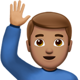 Man Raising Hand: Medium Skin Tone, the design in this release
