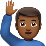 Man Raising Hand: Medium-Dark Skin Tone, the design in this release