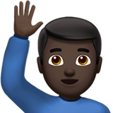 Man Raising Hand: Dark Skin Tone, the design in this release