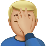 Person Facepalming: Medium-Light Skin Tone, the design in this release