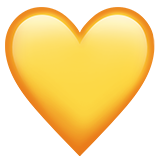 Yellow Heart as drawn by Apple in iOS 11.3