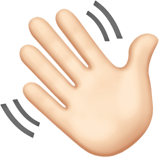 waving hand: light skin tone — Apple