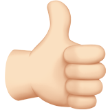 thumbs up: light skin tone — Apple