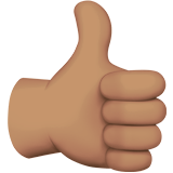 thumbs up: medium skin tone — Apple