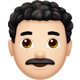 Man: Light Skin Tone, Curly Hair, the design in this release