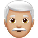 Man: Medium-Light Skin Tone, White Hair, the design in this release