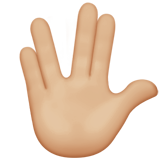 vulcan salute: medium-light skin tone — Apple