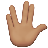 vulcan salute: medium skin tone — Apple