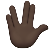 vulcan salute: dark skin tone — Apple