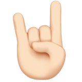sign of the horns: light skin tone — Apple