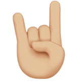 sign of the horns: medium-light skin tone — Apple