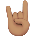 sign of the horns: medium skin tone — Apple
