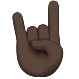 sign of the horns: dark skin tone — Apple