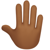 raised back of hand: medium-dark skin tone — Apple