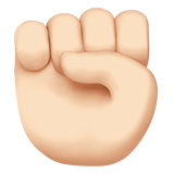 raised fist: light skin tone — Apple