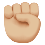 raised fist: medium-light skin tone — Apple