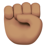 raised fist: medium skin tone — Apple
