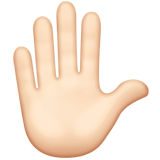 raised hand: light skin tone — Apple