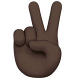 victory hand: dark skin tone — Apple