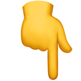 Backhand Index Pointing Down as drawn by Apple in iOS 12.2