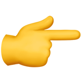 backhand index pointing right — Apple