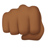 oncoming fist: medium-dark skin tone — Apple