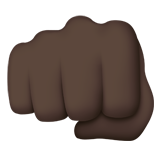 oncoming fist: dark skin tone — Apple