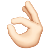OK hand: light skin tone — Apple