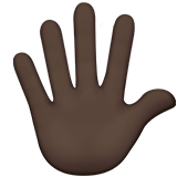 hand with fingers splayed: dark skin tone — Apple
