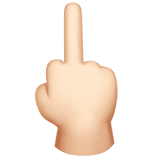 middle finger: light skin tone — Apple