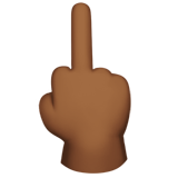 middle finger: medium-dark skin tone — Apple