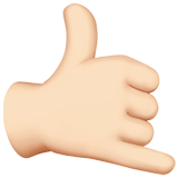 call me hand: light skin tone — Apple