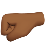 left-facing fist: medium-dark skin tone — Apple