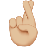 crossed fingers: medium-light skin tone — Apple