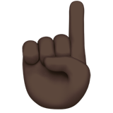 index pointing up: dark skin tone — Apple
