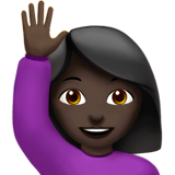 Person Raising Hand: Dark Skin Tone, the previous design