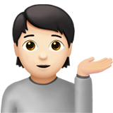 Person Tipping Hand: Light Skin Tone, the design in this release
