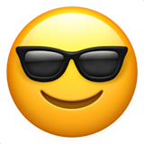 Smiling Face with Sunglasses as drawn by Apple in iOS 13.2