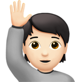 Person Raising Hand: Light Skin Tone, the design in this release