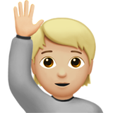 Person Raising Hand: Medium-Light Skin Tone, the design in this release
