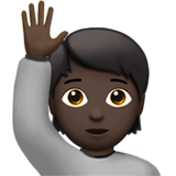 Person Raising Hand: Dark Skin Tone, the design in this release